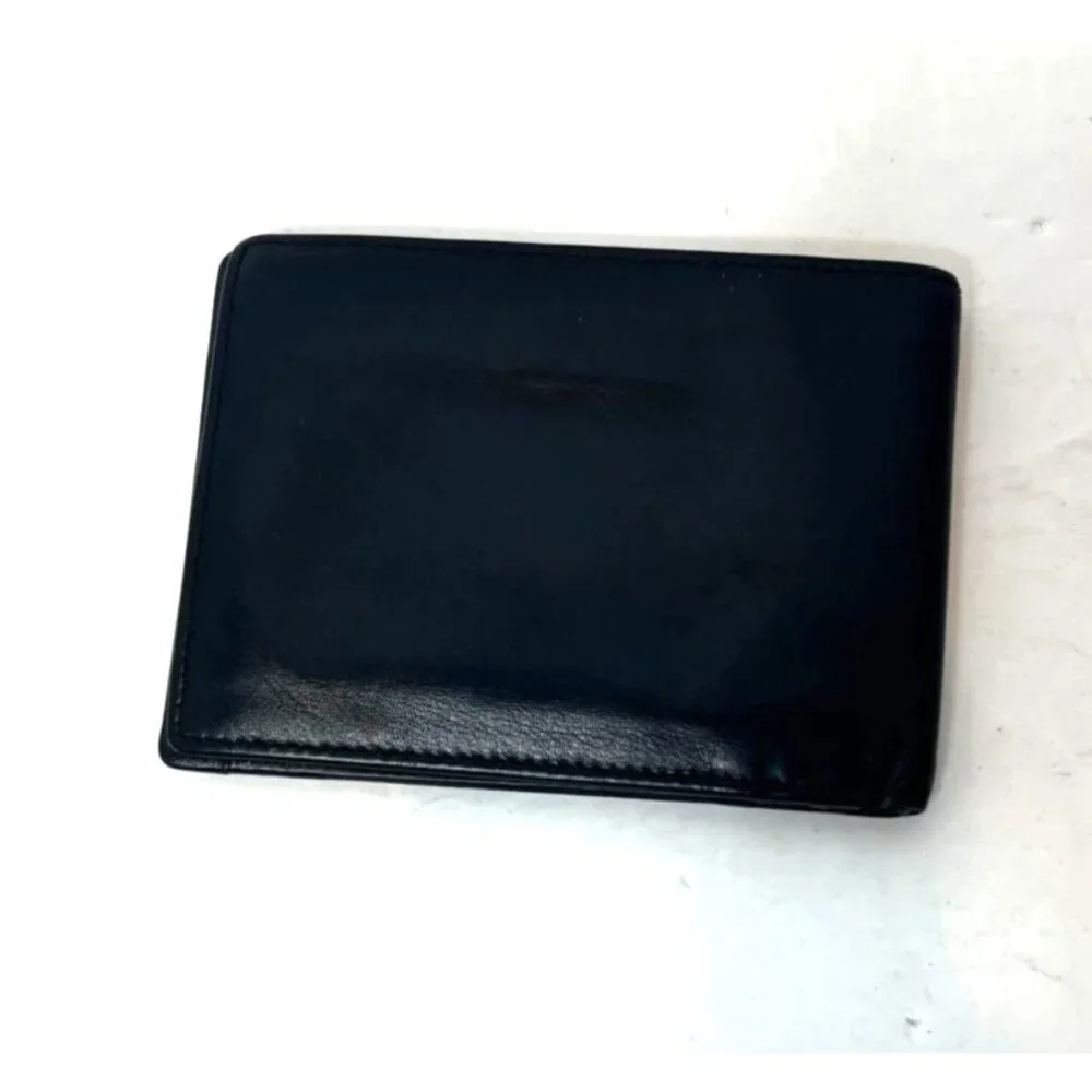 RV Roncato Black Leather Wallet 8 Card Slots Mens Slim Design